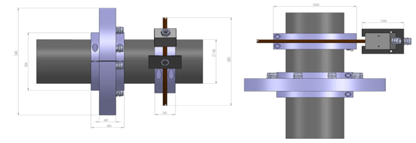 [Translate to Chinese (Simplified):] Installation example for the telemetry modules and the coils for signal transmission and power supply